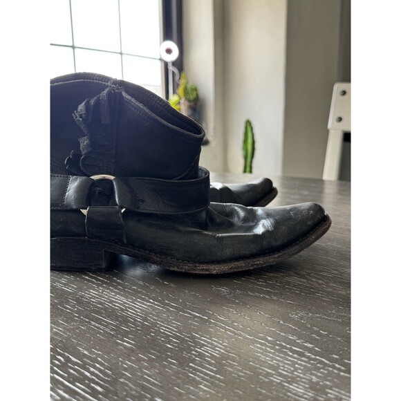 Golden Goose Black Short Women’s Distressed Cowboy Ankle Boot W/Fringe 38 - Picture 1 of 9